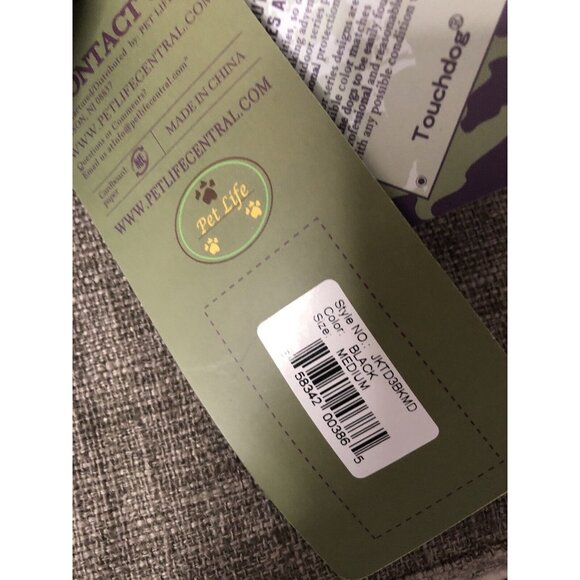 Touchdog Black Waterproof Full Body Rain Jacket Dog Pet Size Medium - Picture 6 of 6